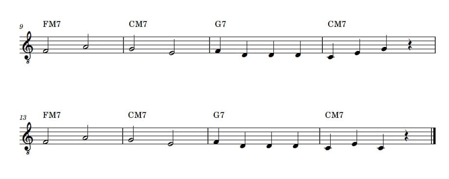 四和音にしたみつばちマーチ